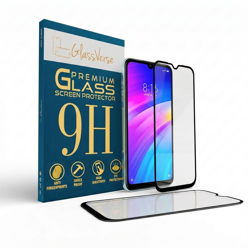Image of GlassVerse PureView Tempered Glass for Redmi 7 | Crystal Clear, 9H Hardness Screen Protector, Edge to Edge, Case Friendly, Hassle-less Installation Kit Included. (Pack of 2)