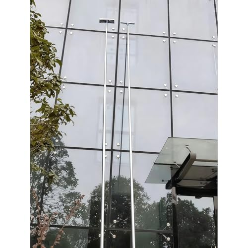 EXCLURA Rasqueta Limpiacristales Combo de Limpiaparabrisas Extensible, Kit de Limpieza de Ventanas de Alto Alcance con Barra Modular, Equipo de Lavado de Ventanas con Plumero(15m(49.2ft))