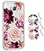 BAISRKE Galaxy J7 Case,J700 Case with Flowers Slim Shockproof Clear Floral Pattern Soft Flexible TPU Back Cove for Samsung Galaxy J7 J700 (2015)[Purple]