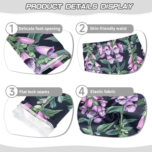 Foxglove Purple Girls Leggings Athletic Pants Tights Stretch Bottom3