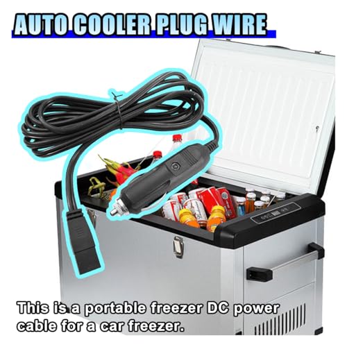 Image of 12V DC Power Cable, 1.8M 2 Pin Lead Cable Plug Wire for Car Cooler Cool Box, Mini Fridge Replacement Extension Cord, Portable Cigarette Lighter Plug Power Adapter Extension Cables (1PC)