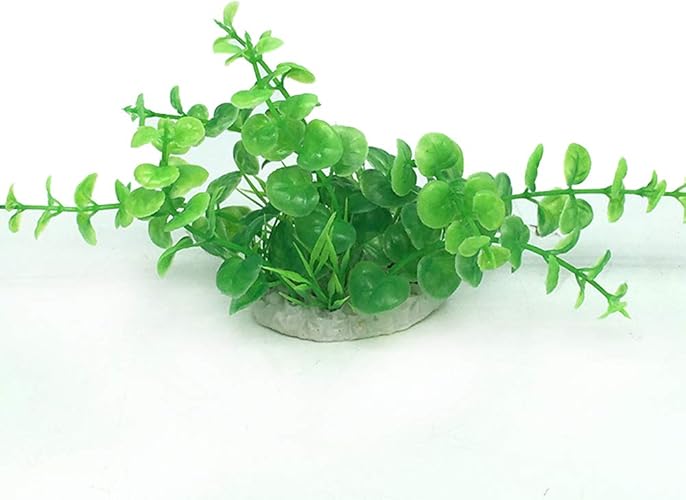 Amazon Co Jp セラミックグラスグリーン1個の水族館ベース用の再利用可能なプラスチック製の偽の草の水槽水造花 ペット用品