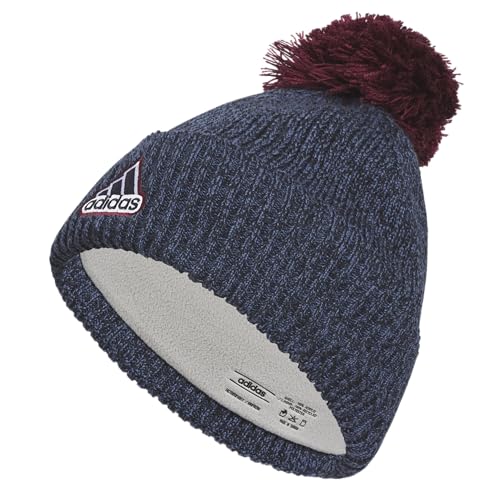 Image of adidas Men's Recon Ballie Pom Beanie | Warm Double-Layer Knit, Soft Stretch Fabric, Snug Coverage, Cold-Weather Ready