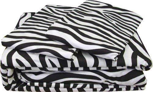 Bright Decor Cotton Zebra Print Solid Plain 400 TC Duvet/Quilt/Comforter Cover 88 x 96 Inch with 2 Pillow Covers