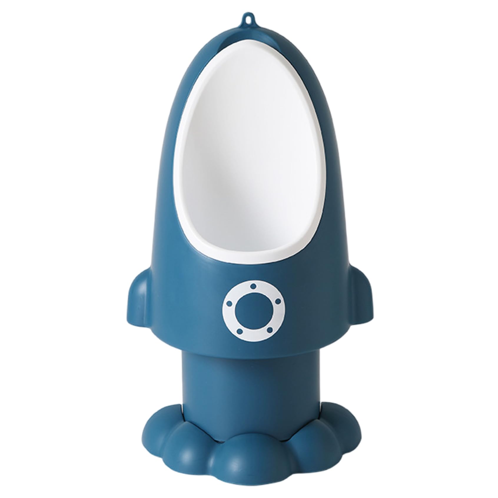 Kleinkind-Urinal, verstellbares, spritzwassergeschütztes Baby-Töpfchen mit lustiger Cartoon-Form zum Aufhängen/Stehen, leicht zu reinigendes Trainings-Töpfchen für Jungen von 1–6 Jahren, dunkelblau