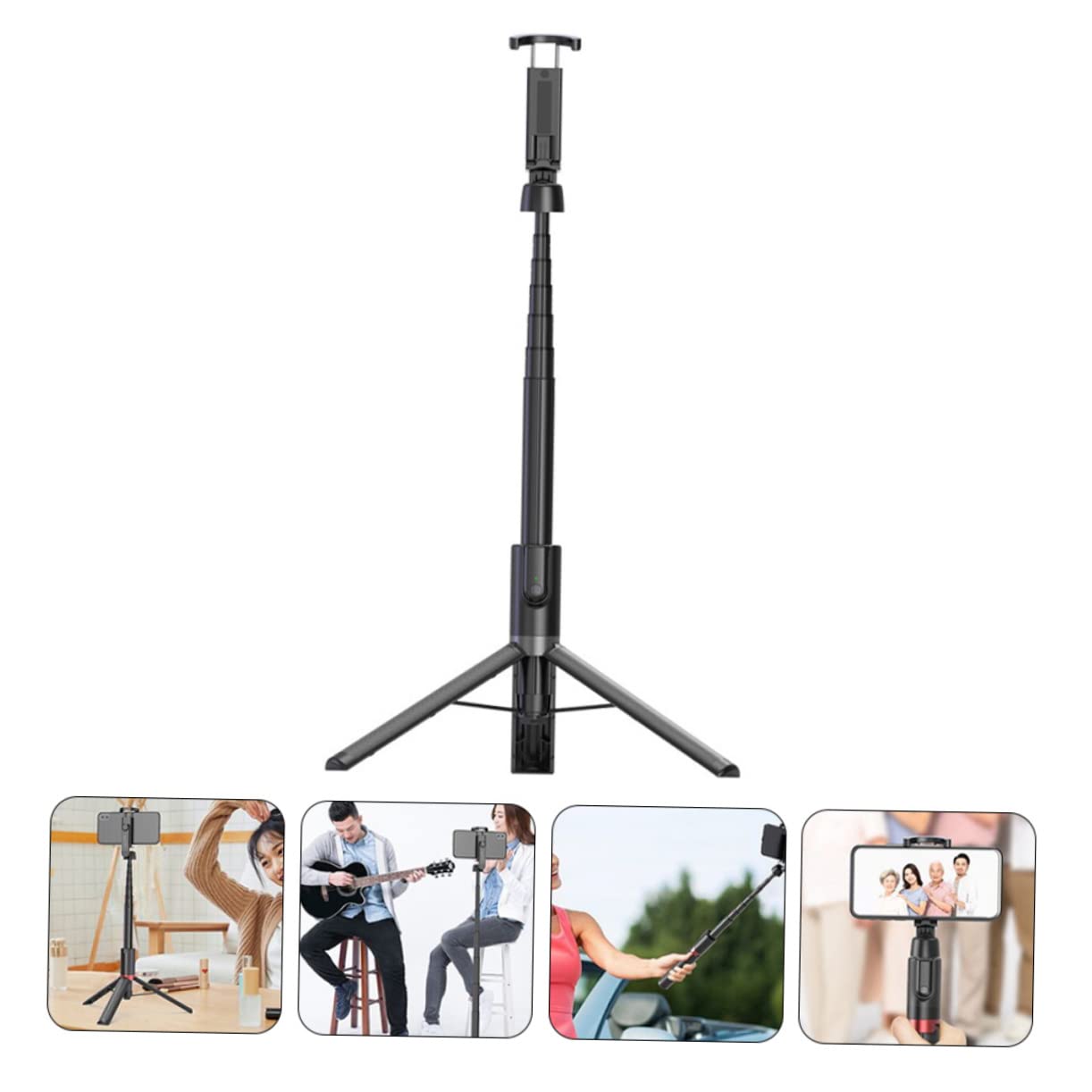 NUOBESTY Teléfono con Selfie Stick Soporte Móvil Flexible para Transmisiones Rotación Extraíble para Grabación de Videos y Videollamadas