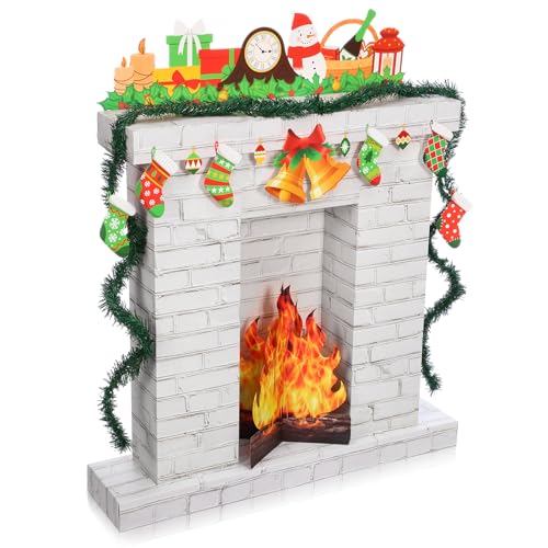 AmazingSpark Christmas Corrugated Fireplace 35.5 x 29 x 8 Inch