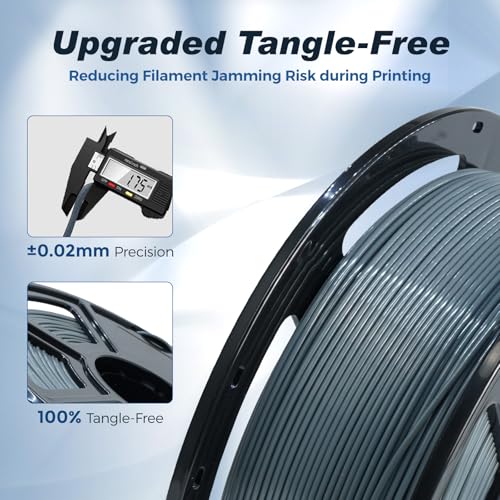 Image of FLASHFORGE Rapid PLA Filament 1.75mm Iron Grey, 500mm /s High Speed Printing, 3D Printer Filament 1kg Spool, Dimensional Accuracy + /- 0.02mm, Enjoy Exceptional Print Quality