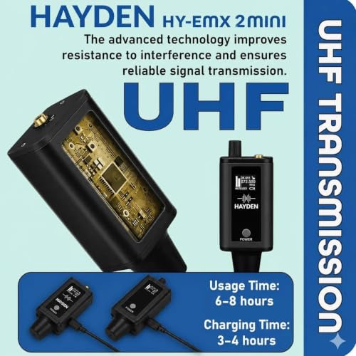 Image of HY-EMX 1 UHF Wireless in Ear Monitor IEM System, Metal Transmitter & Receiver with Pro Earphones, 16 Ch, 50m Range, USB C Rechargeable, Expandable Multi-Receiver for Stage, Band & Live Performance