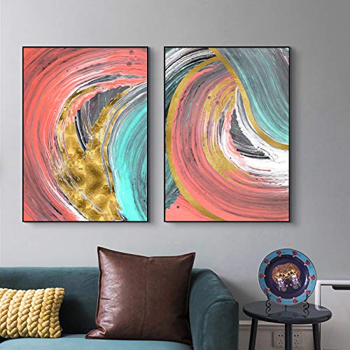 Póster naranja abstracto en pintura de lienzo moderna sin marco de 60x80cm