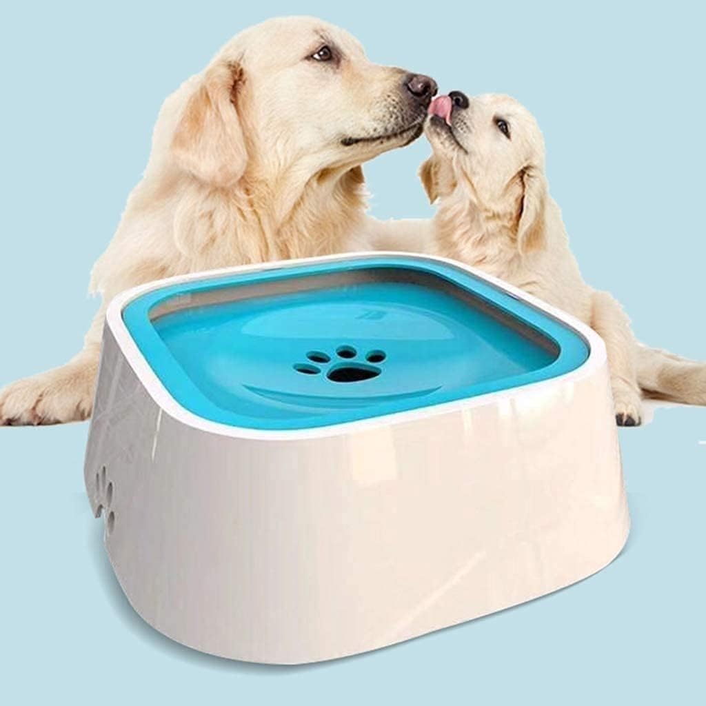Dispensador de Agua para Mascotas, comedero Lento para Perros, Bebedero portátil para Perros, Gatos y Mascotas, Bebedero automático de circulación (Rosa) (Gris)