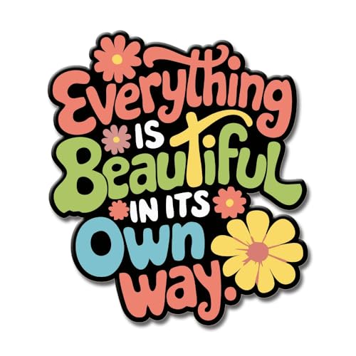 Image of Yey Stylish Fridge Magnet for Refrigerator - Multicolour 3x2 Inch Decorative Kitchen, Home & Office Accessory Idea for Decor Lovers (Everything-is-Beautiful)