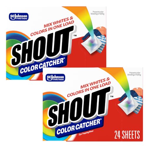 Image of Shout Color Catcher Sheets for Laundry, Allow Mixed Washes, Prevent Color Runs and Maintain Original Clothing, 24 Count (Pack of 2)