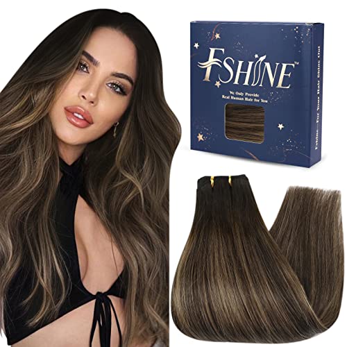 Accesorios Para Baño, Lawn & Patio Fshine Cortina de Cabello Humano 100g 22 Plugadas Liso Extensiones de Trama Color 2 Marrón Oscuro Con 8 Marrón Medio Y 2 Marrón Oscuro Extensiones Balayage...