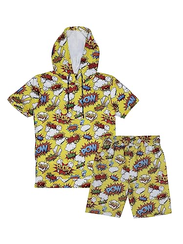 Image of CAVIO Boys Trendy Printed Hooded T-Shirt and Shorts Clothing Set