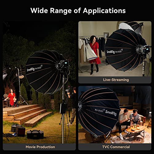 Image of SMALLRIG Parabolic Softbox Quick Release, Parabolic Softbox, Compatible with SmallRig RC 120D /RC 120B /RC 220D /RC220B and Other Bowens Mount Light (47.2inch /120cm)