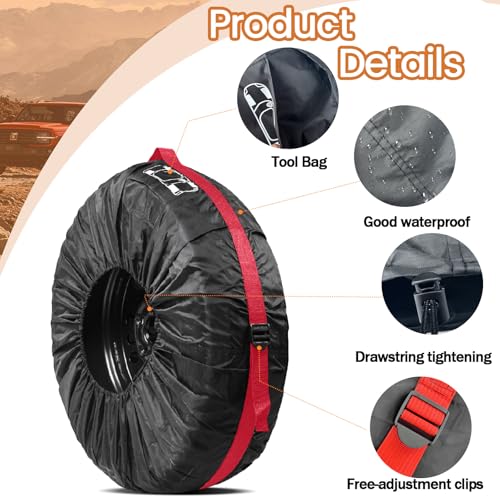 Image of Car Tire Protector, Spare Tire Covers for Trailers, Tire Protector for 13-18 Inch Tyres (Size S), LTZCN0729