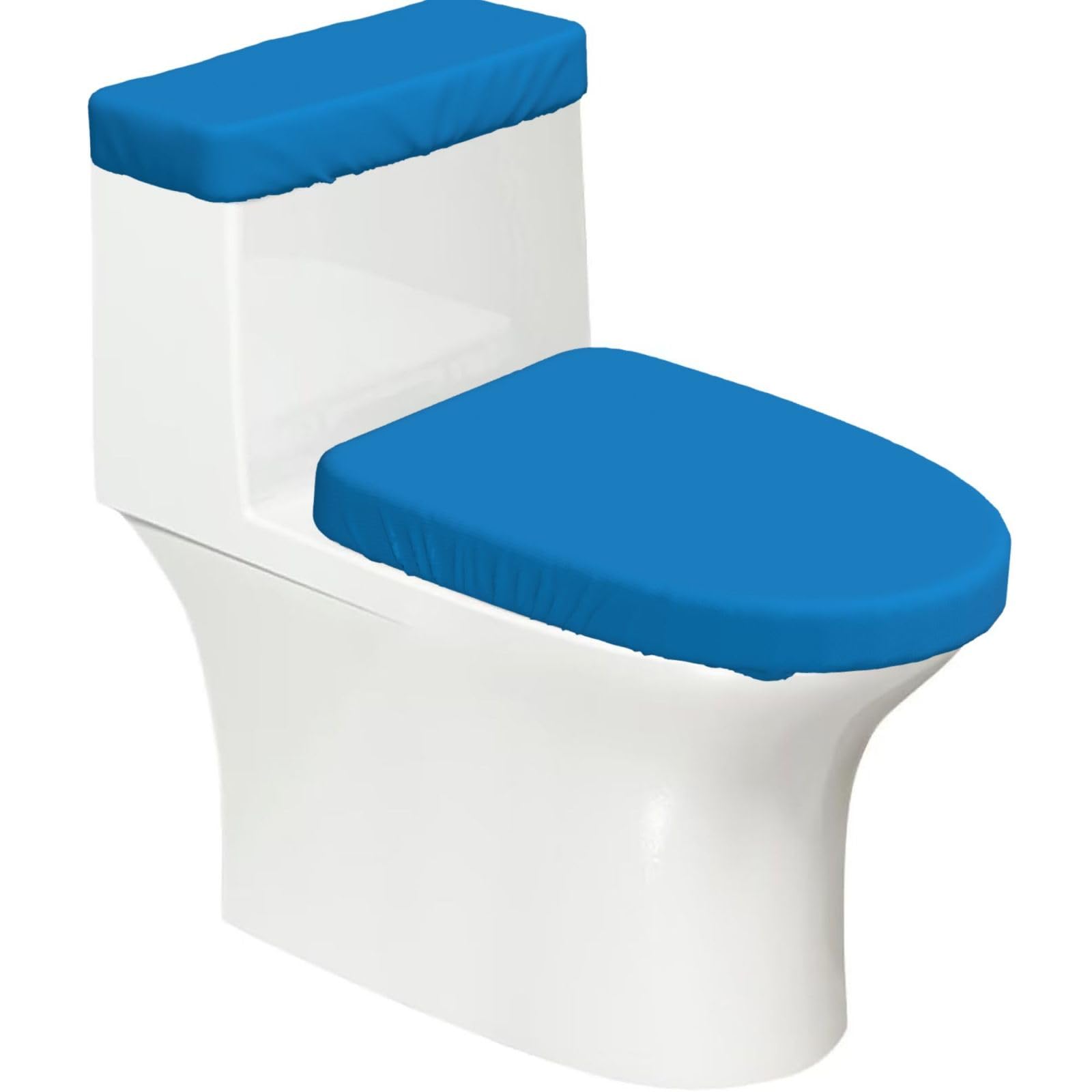 Duykimqw Black Blue Print Bathroom Toilet Lid Cover, Water Tank Covers