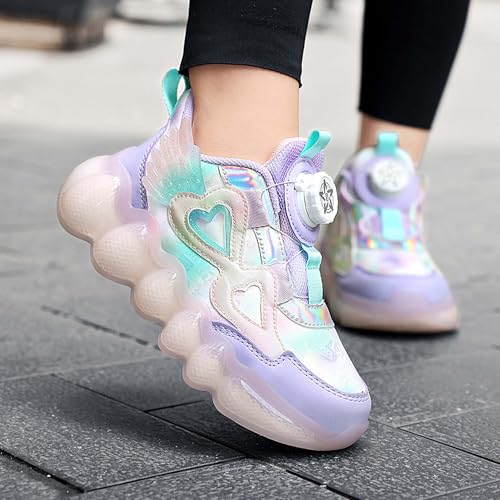 Children's Rotating Buckle Running Shoes Rubber Sole Anti Slip Sports Shoes Lightweight Breathable Outdoor Park Amusement Park Walking Shoes Jogging Shoes Skateboarding Shoes Flat Shoes4