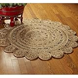 LR Resources NATUR50134NAT40RD Jute LR50134-NAT40RD Natural Round X 4 ft Indoor Area Rug, 4' x 4'