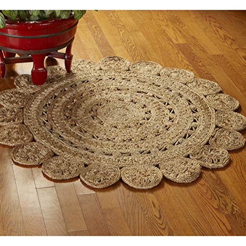LR Home Boutique Jute Area Rug, 4' (Round), Tan
