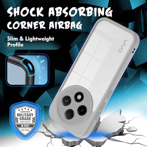 Image of V-TAN Back Cover for Vivo T4 5G / iQoo Z10 5G Compatible Case, Transparent Clear, TPU, Camera Protective Shockproof Cover (Gray)
