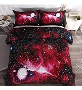 Litanika 3D Galaxy Comforter Twin(66x90lnch), 2 Pieces(1 Galaxy Comforter, 1 Pillowcase), Univers...