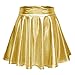 Damen Glänzend Metallisch Mini Rock Elastische Taille Ausgestellte Pull On Skater Röcke(XL, Gold) Mini aus günstig Kaufen-Damen Glänzend Metallisch Mini Rock Elastische Taille Ausgestellte Pull On Skater Röcke(XL, Gold)