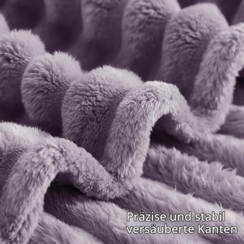 RUIKASI Kuscheldecke Flauschig Decke Lila - 150x200cm Fleecedecke Sofadecke Couchdecke für Wohnzimmer Deko Tagesdecke Blanket… – Ansicht 5