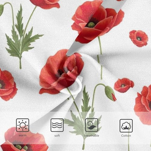 Girls Underwear Toddlers 2t Cotton Panties Little Girl Designer Underpants Briefs Vibrant Red Flowers Leaves White3