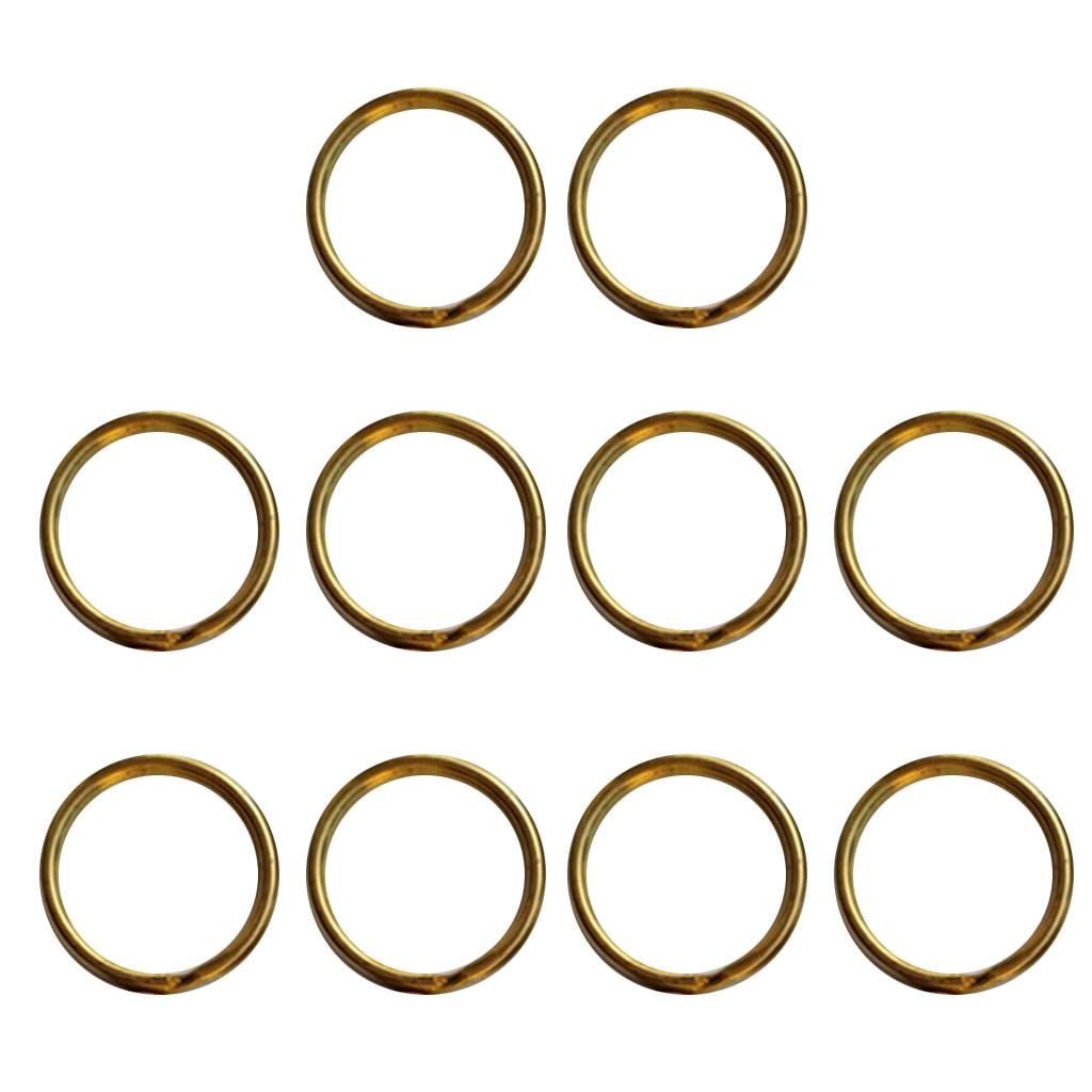 AMLESO 10 Rings, Heavy Duty Hoops Car Stationery - 12mm 15mm 25mm 30mm 32mm 35mm, Gold, 12mm