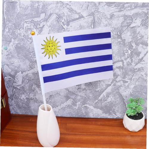 Banderas de mano de poliéster de gran resistencia para eventos nacionales y deportivos, 100 uds 4