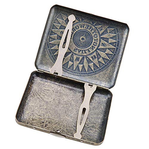 La mejor comparación de Cigarrillo juul comprados en linea. 24 Caja metal retro para caja de cigarrillos, 20 piezas de tabaco, duradero, clip de resorte de doble cara, diseño especial, almacenamiento de cigarrillos, material de bronce, 7...