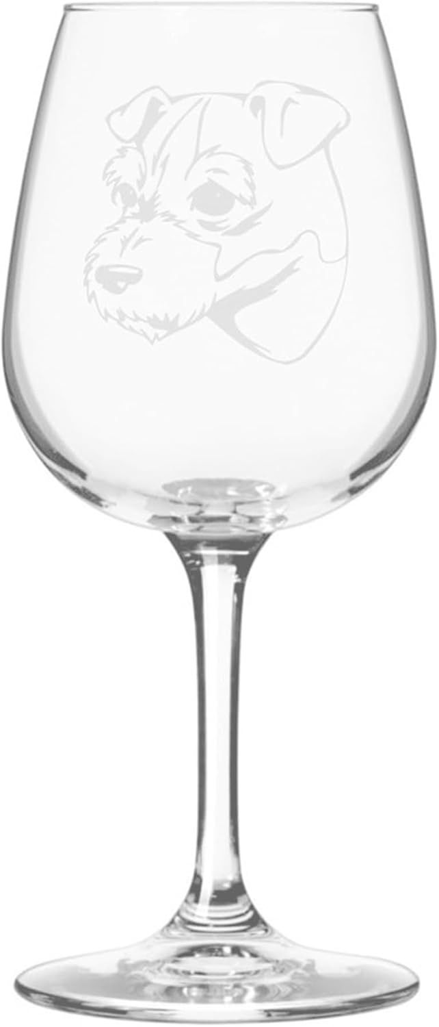 Jack Russell Terrier Dog Themed Etched 12.75oz Wine Glass