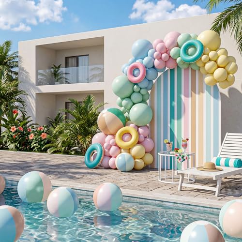 MiniInflat 3 Pcs Pastel Inflatable Beach Balls 24 & 16 Inch Large Round Pool Balls PVC Toys for Adults Kids Summer Beach Water Games, Birthday Luau Party Favors Decorations(Morandi) - image 4