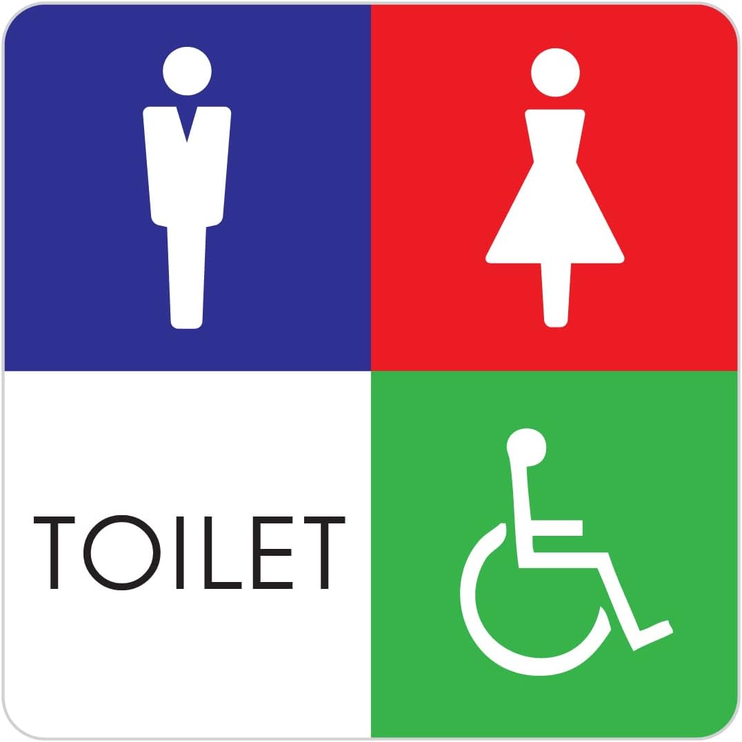 トイレ トイレマーク ピクトサイン ステッカー Cタイプ 14x14cm カッティングシート シール Toilet 御手洗 便所 インテリア レストルーム C男女車椅子 スペシャルオファ