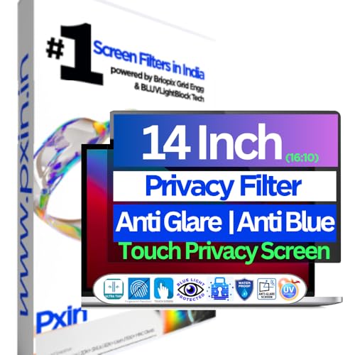 Image of Pxin 14 Inch (16:10) Laptop Eye Comfort Shield with Adv Privacy | Anti-Glare | No UV | Anti Blue | Touch Sensitive Laptop Privacy Filter