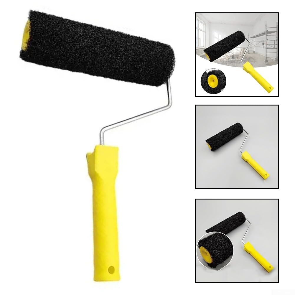 Kit de cepillo de rodillo de pintura, rodillo multifuncional de 9.8 pulgadas, rodillo de limpieza de masilla para aplicar masilla y yeso rodante