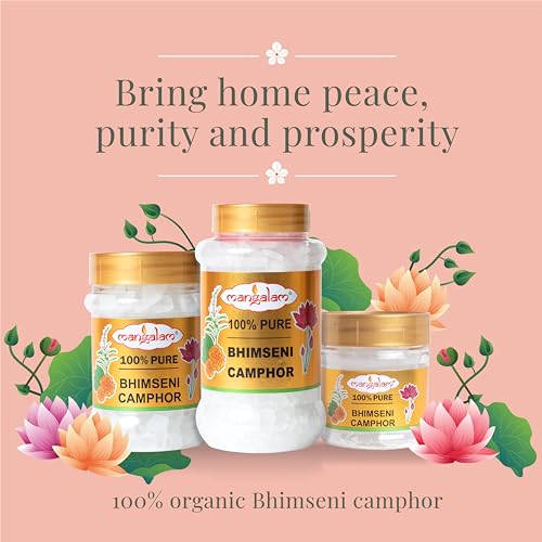 Image of MANGALAM Bhimseni (Lavender) Camphor 50g Jar - Pack Of 1 | 100% Pure | For Puja, Aromatherapy & Air Freshener | Sweet Fragrance