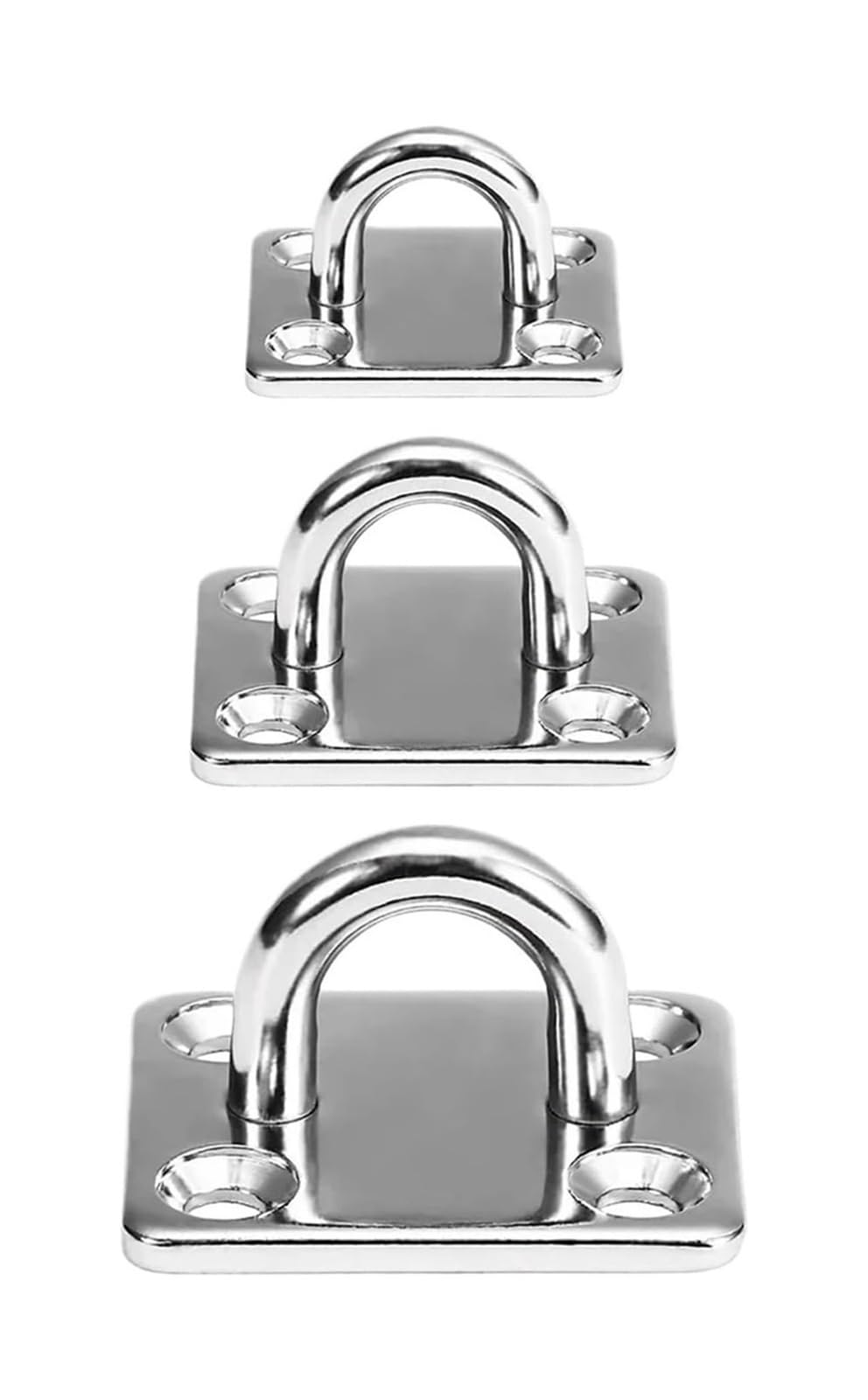 NIUSABOU Stainless Steel Eye Pad Plate, Hammock Hook 304 Stainless Steel U-Shaped - Ceiling Porch Gym(1PC M6)