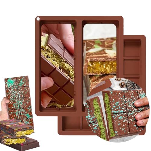 Ayizhiniu 2pcs Moule Tablette Chocolat Dubai en Silicone - Moule Mini pour Préparation de Desserts Outil