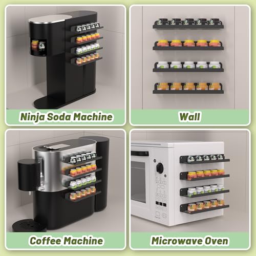 Image of 4 Pack Flavor Pods Holder Compatible with Ninja Thirsti,Magnetic Spice Rack Organizer for Refrigerator and Oven,Kitchen Organizers and Storage (Grey)