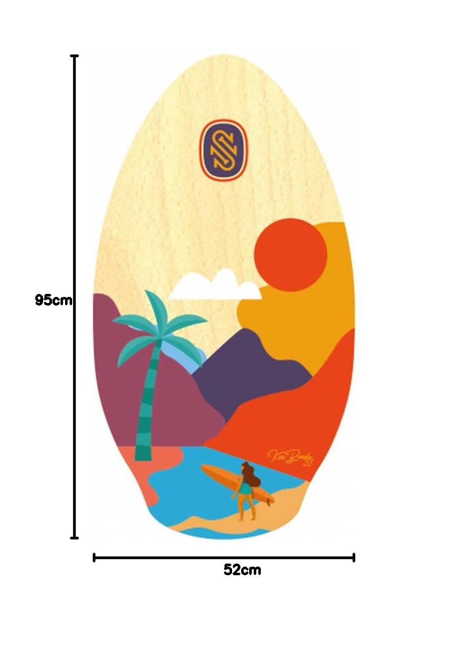 Surfboard SkimOne SkimOne 37 95cm Kee Beach Orange Jaune Bois Bois Bois