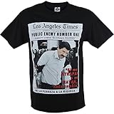El Chapo Public Enemy Men's T-Shirt (Medium) Black