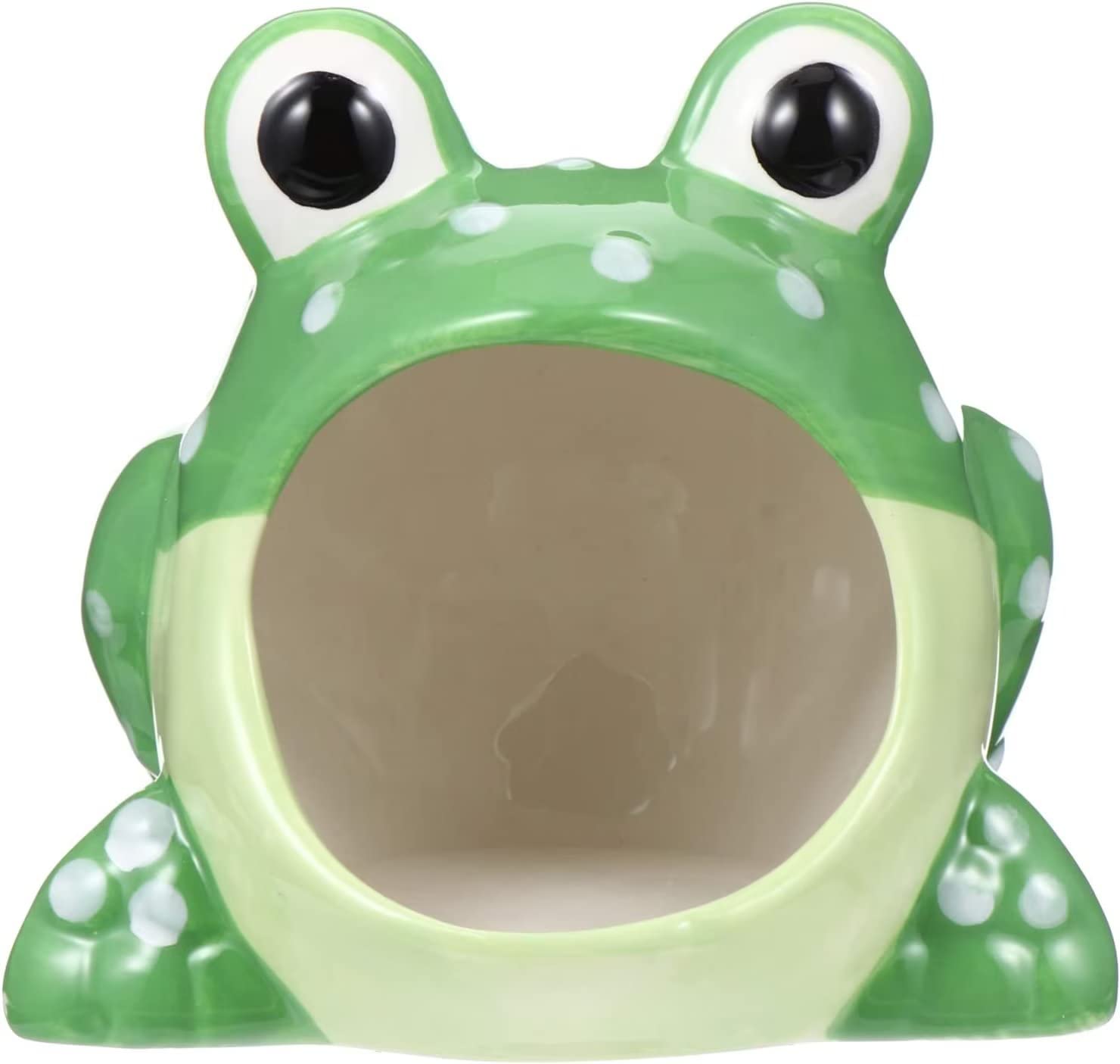 Cartone animato piccolo animale domestico in ceramica criceto nido critter bagno rana a forma di gabbia accessori in ceramica per nano, criceti, gerbilli, piccoli animali, verde