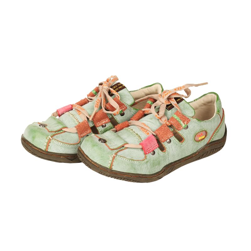 TMA EYES Women's Leather Breathable Plus Size Shoes Casual Pigskin Outdoor Walking Shoes with Insides2