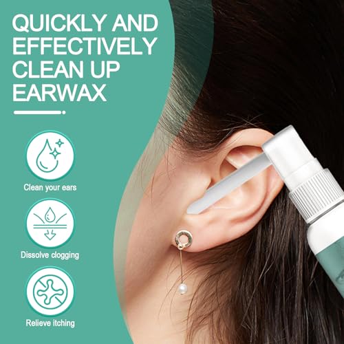 30ml Ohrenschmalz Entferner Spray, Ohrenschmalz Entferner Flüssigkeit, Sanfte Ohrenreiniger Lösung, Zur täglichen Ohrpflege, Verhindert Ohrenschmalzansammlung bei Erwachsenen & Kindern