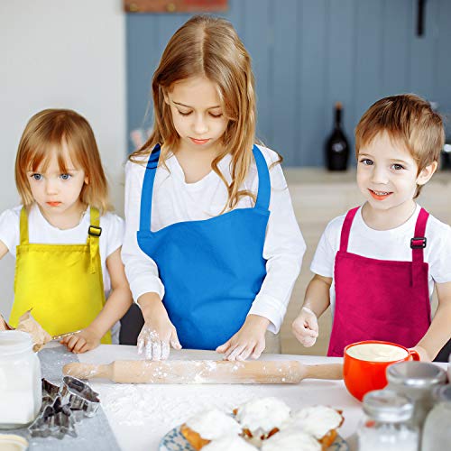 Syhood 6 Pieces Kids Apron With Pocket Adjustable Children Chef Apron For Baking Painting Cooking (Color 1, Large) #TOP4