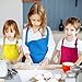 Syhood 6 Pieces Kids Apron with Pocket Adjustable Children Chef Apron for Baking Painting Cooking (Fresh Color, Large)