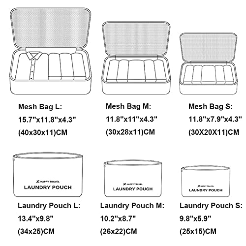 Packing Cubes 6 pieces Travel Accessories Travel Luggage Packing Organizers Bags for Backpack Suitcases, Grey3